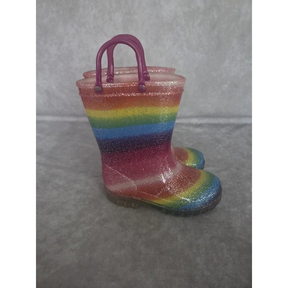 Girls Rainboots Size 8 Multi Color